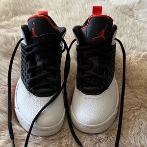 Jordan Kids Black White Red Sneakers